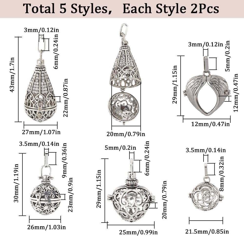 10 Pendentifs Monture Griffe Branche En Laiton Argenté - 30x29.5mm, Réglable, Pour DIY Bijoux, Résine, Pierres - 8