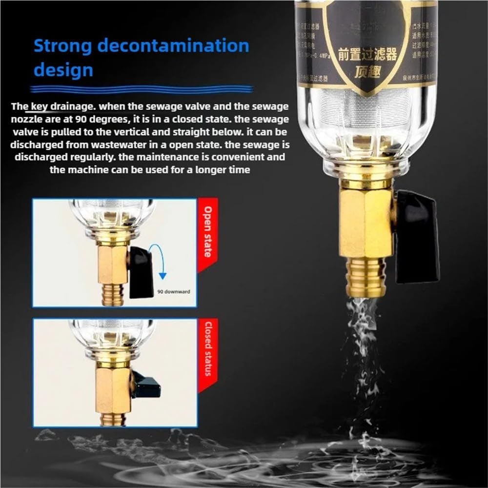 Pre-Filter Household Whole House Central Water Purifier Household Tap Water Pipe Filter Large Flow Backwashing
