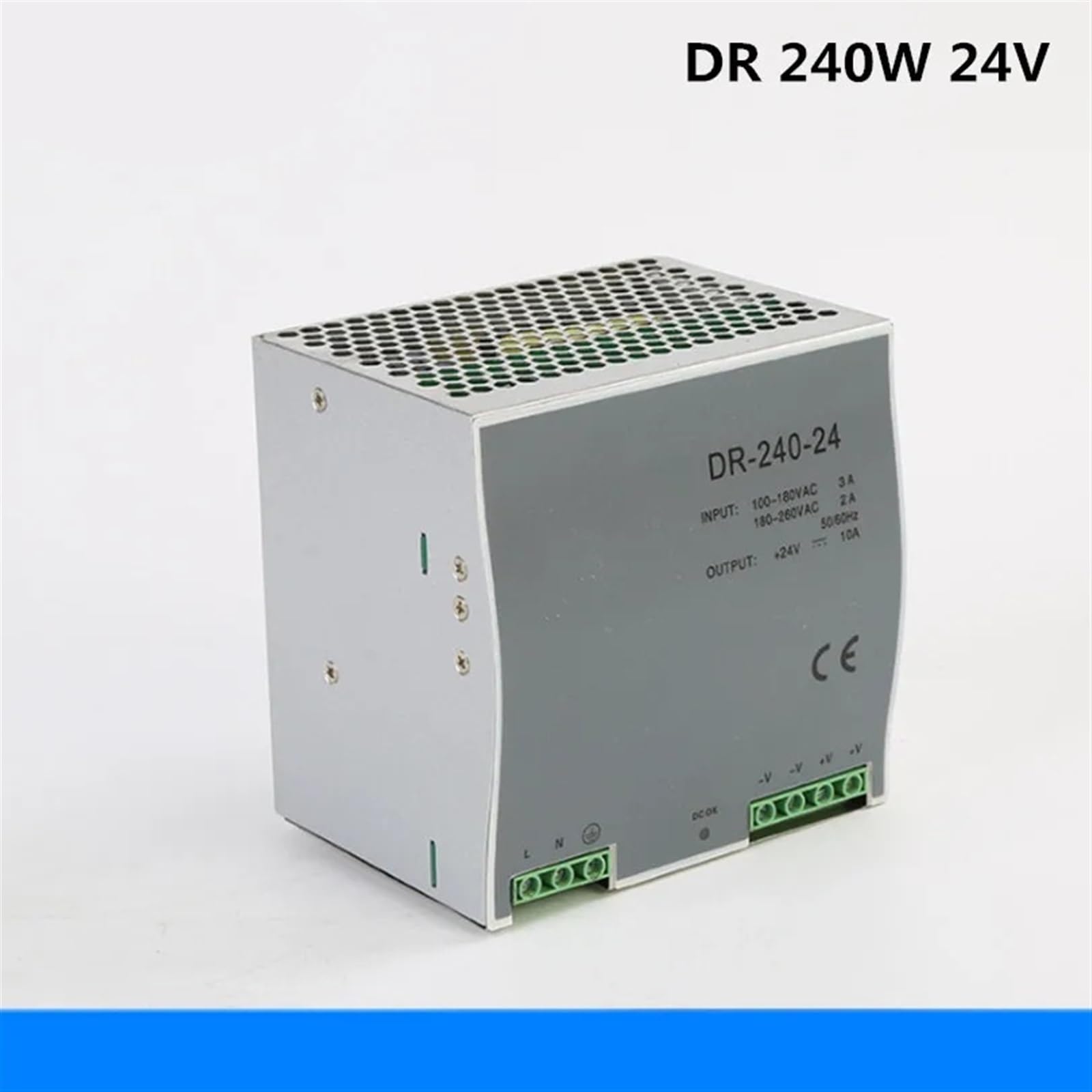 Alimentation de Commutation sur Rail DIN 240w 24V 10A, Sortie Unique, entrée AC/DC SMPS DR240w-24v, adaptée aux lumières LED de vidéosurveillance CNC