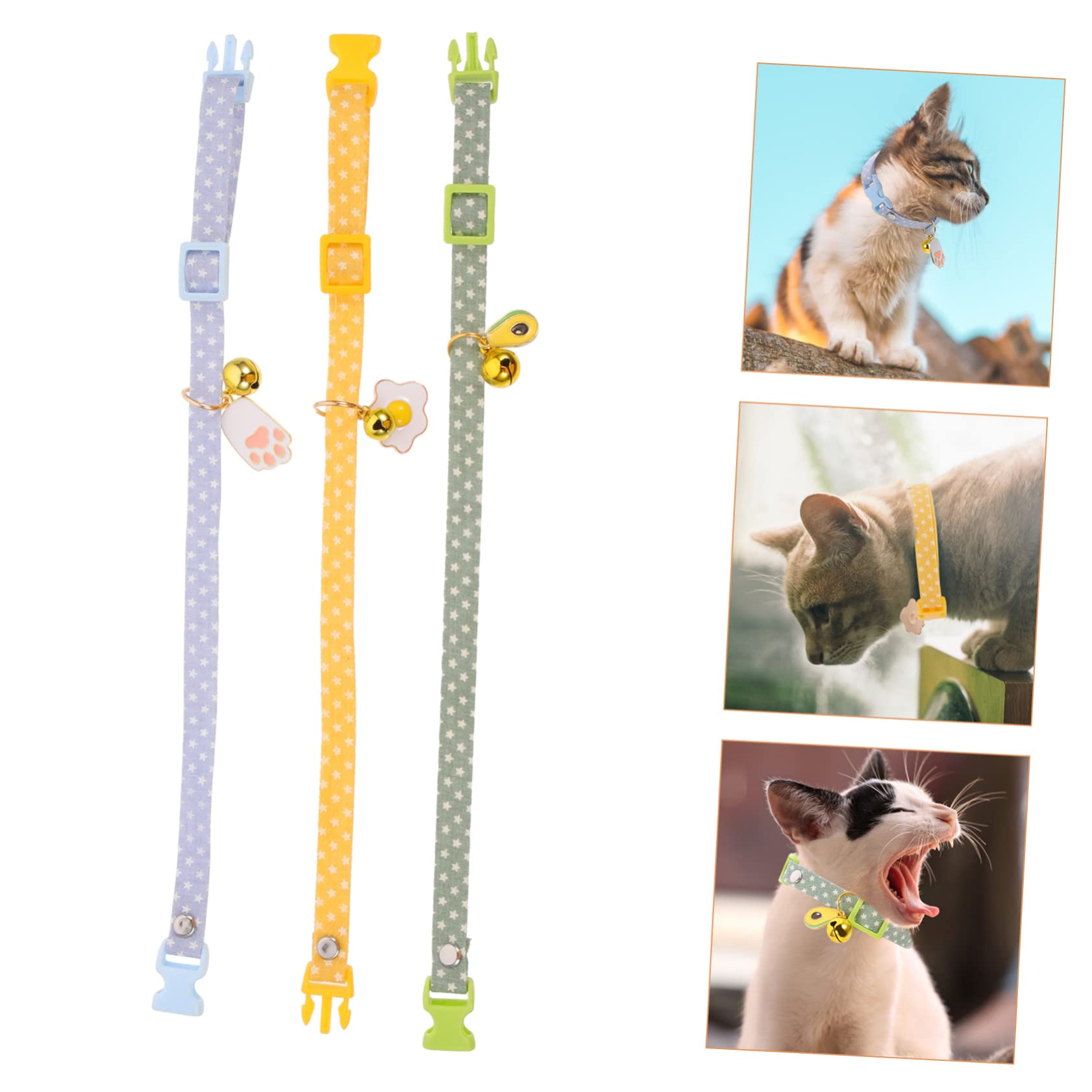 Happyyami 12pièces Collier Décoratif pour Chat avec Pendentifs Avocat Réglable Et Confortable De Avocat Œuf Plat De Patte Bleue pour Chats Et Chatons Parfait pour Fêtes Photos