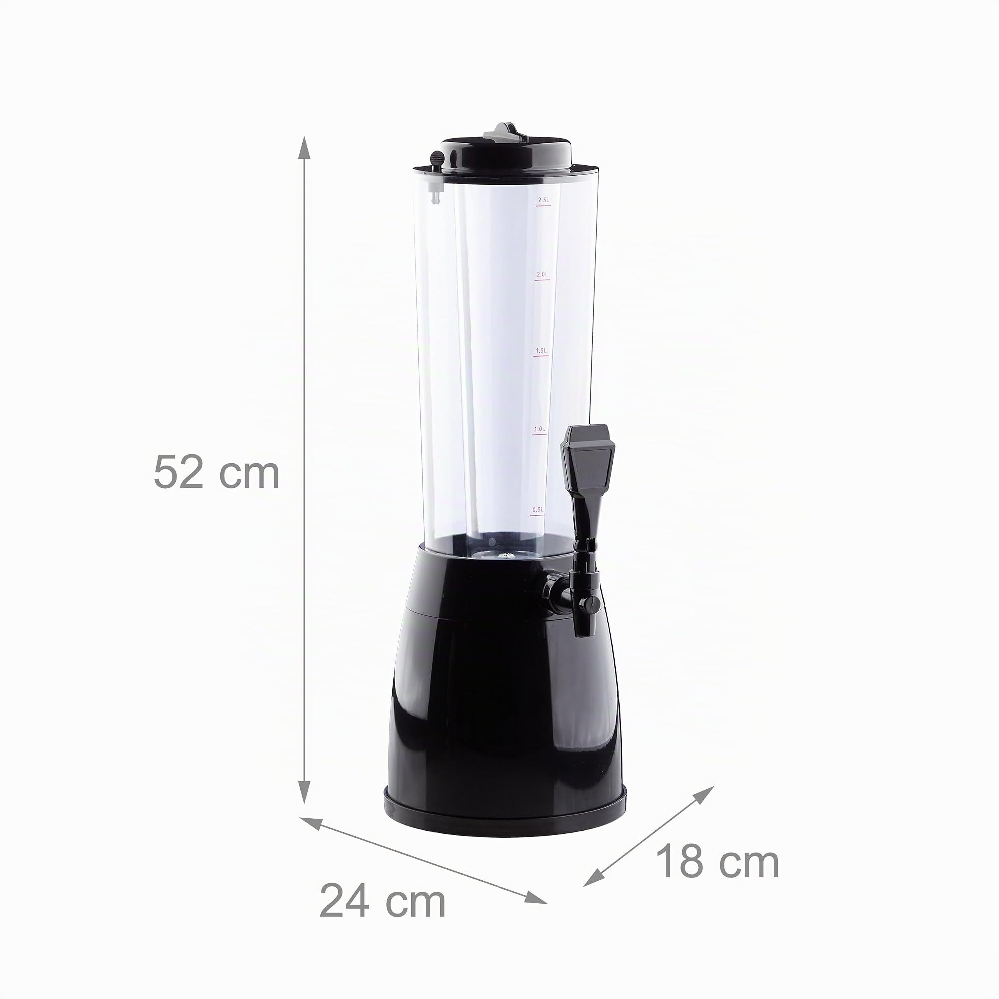 Relaxdays Spillatore di Birra da Tavolo, 2,5 L, Sistema Raffreddamento, Dispenser con Rubinetto, 20 Bicchieri, Colorato