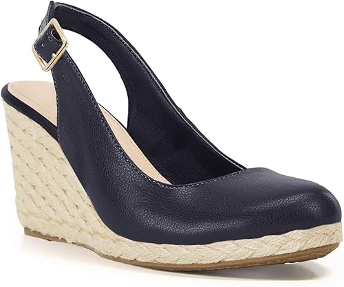 Alpargatas para mujer, sandalias de cuña con puntera cerrada, plataforma de tacón