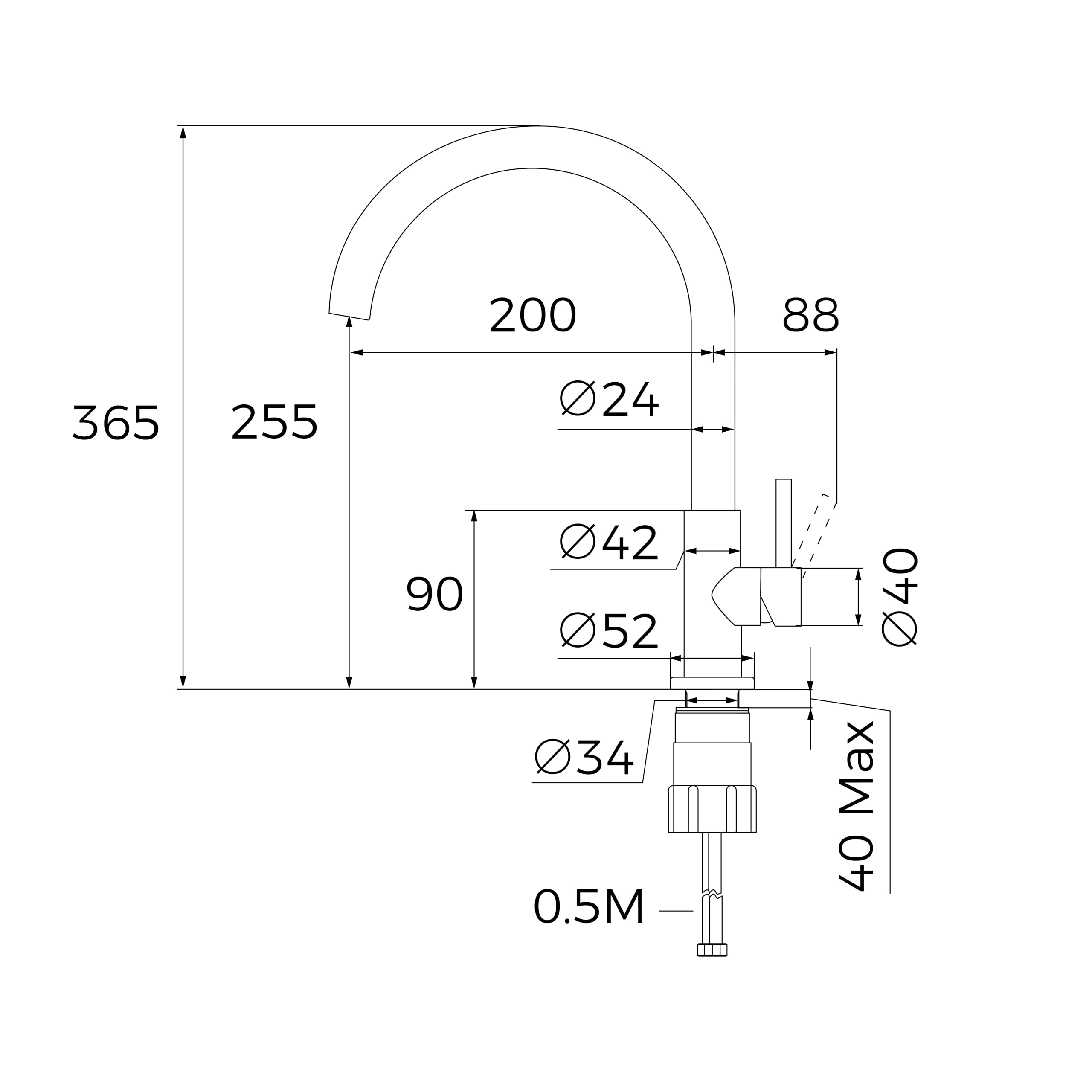 TEKA Grifo Cocina Monomando, Caño Alto Giratorio 360º, Aireador Eco Anticalcáreo, Acero Inoxidable AISI 304, Cartucho Eco C3, Modelo UNI 9310