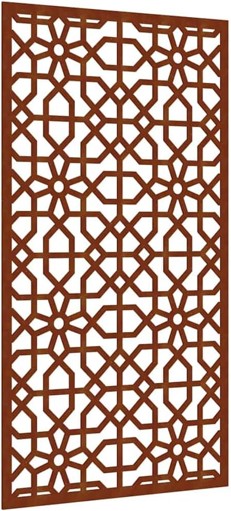vidaXL Corten Steel Patio Wall Décor | Moorish Pattern Design | y Color | Easy-to-install | Solid and Durable Construction | 41.3"X21.7"X0.3"