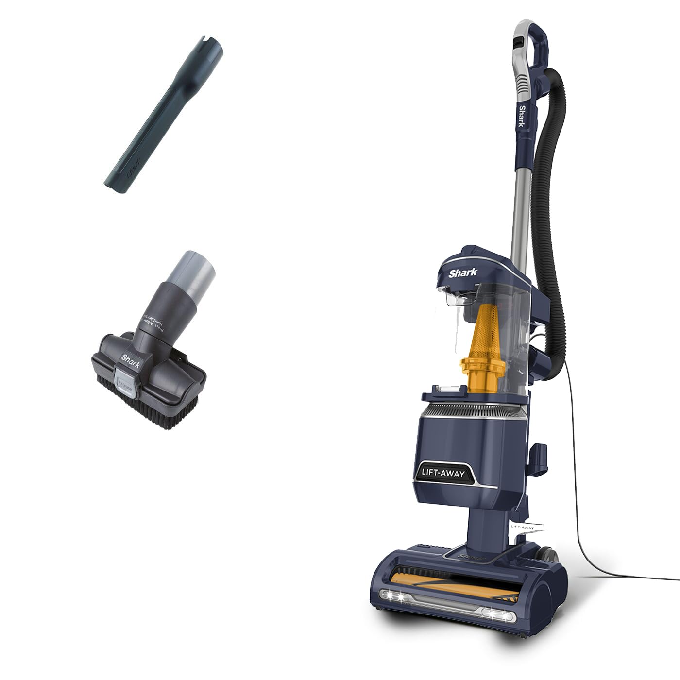 Corded Upright Vacuum Cleaner 1.1L with Anti Hair Wrap Technology, LED Headlights, Lift-Away, Anti-Allergen, 8m Cord, 750W, 2 Attachments, Royal Grey, NZ691UK