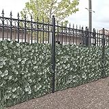 ALEKO 4SCRN94X39INDG Faux Ivy Privacy Fence Screen Artificial Hedge Vine Mesh Outdoor Decorative Trellis 94 X 39 Inches Green Lot of 4