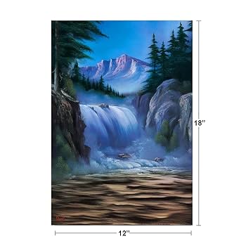 絵画 Spectacular Waterfall Bob Ross Spectacular Waterfall Art Print Painting Poster