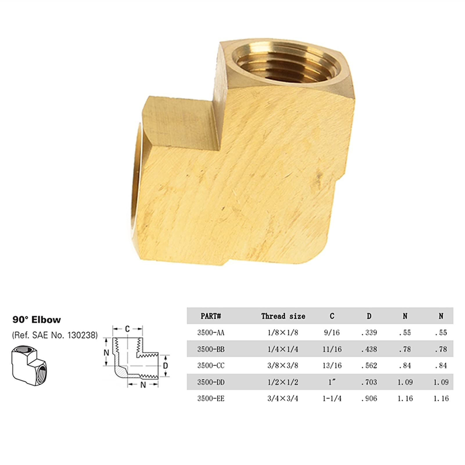 Qinlu-Brass Connector Hose Fitting 1/8