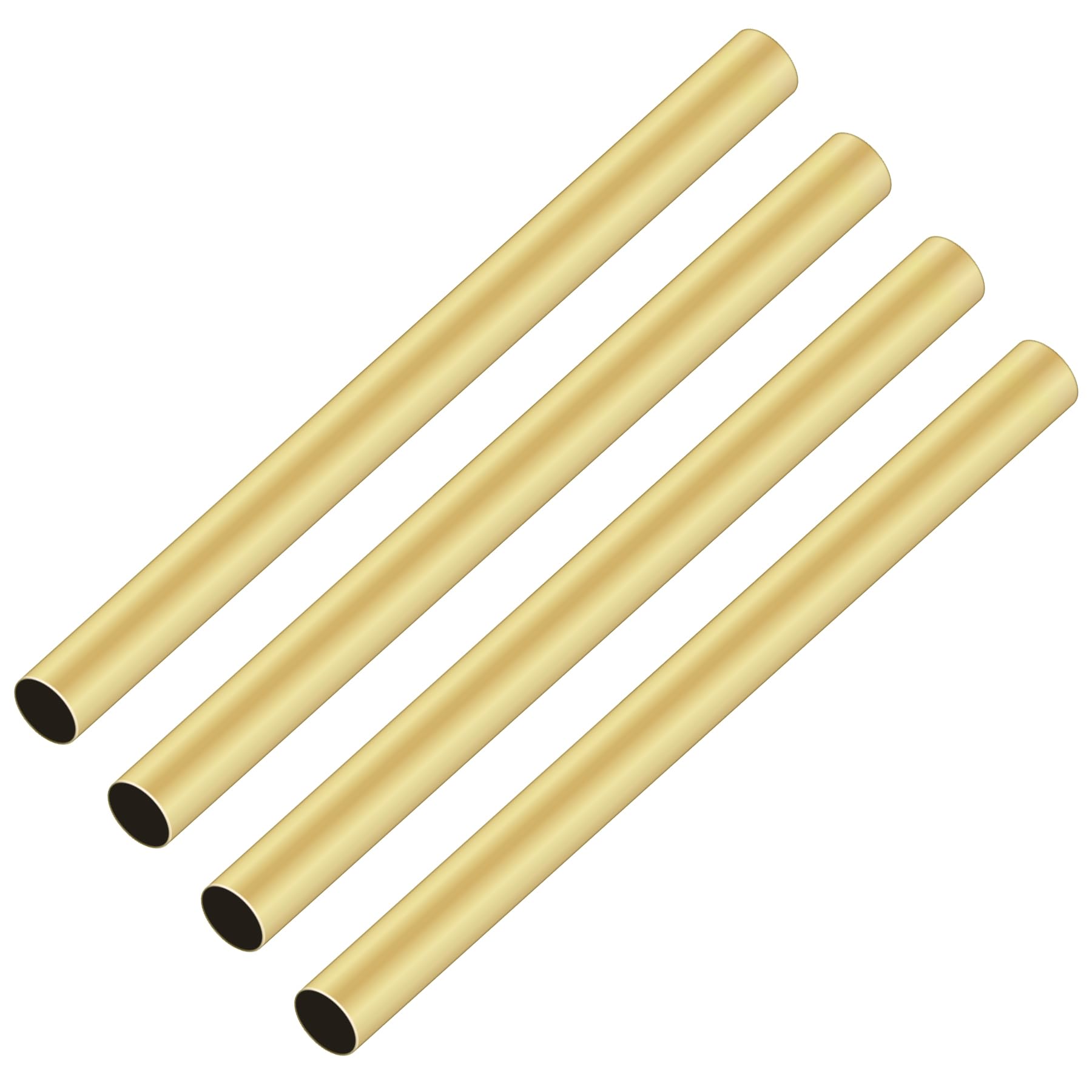 iMeistek 4Pcs Brass Tube, 7mm OD x 0.2mm Wall Thickness 200mm Length Seamless Round Pipe Hose for DIY Crafts