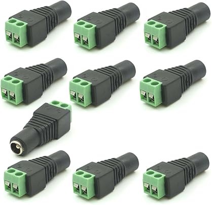 SIENOC Femmina Corrente continua Jack 5 5 millimetri 2 1 millimetri CCTV alimentazione Adattatore jack Connettore per LED Light Strip dispositivi 12V altro SIENOC Femmina Corrente continua Jack 5 5 millimetri 2 1 millimetri CCTV alimentazione Adattatore jack Connettore per LED Light Strip dispositivi 12V altro