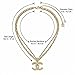 PODLINE Women's Fashion Necklace, 18K Gold-Plated Layered Necklace, Elegant Letter Design, Stylish Valentine's Day Gift