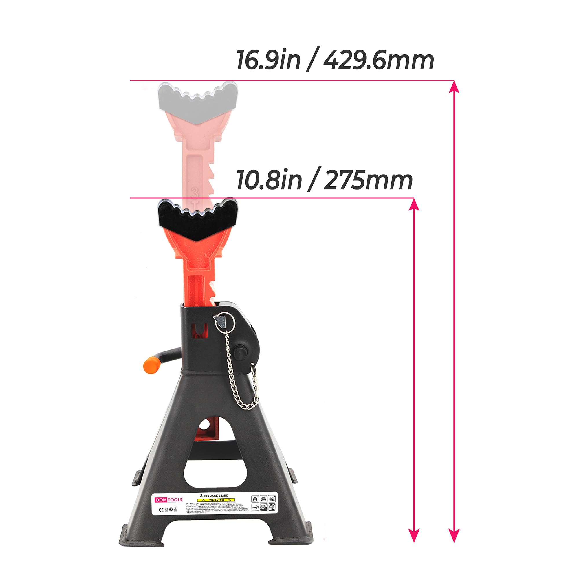 Jack Stands - Soporte para gato de coche de 3.0 toneladas (6 libras), altura ajustable para levantar SUV, camioneta, coche y UTV/ATV, 1 par
