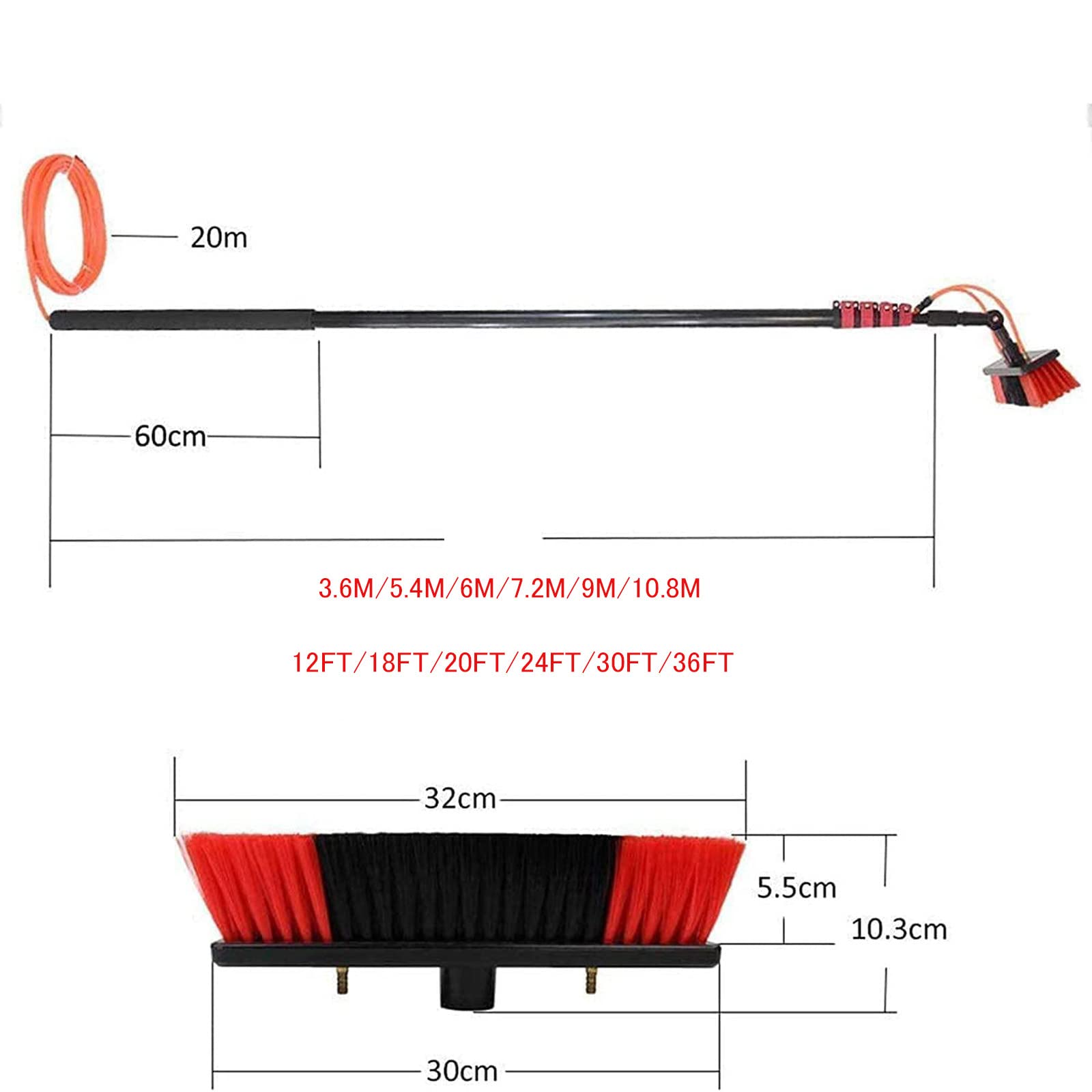 Kit di spazzole estensibili per la pulizia delle finestre per la pulizia dei pannelli solari Strumento professionale per la pulizia di camion e superfici Soluzione di pulizia efficiente e versatile
