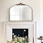 WAMIRRO Arched Mirror,Gold Traditional Vintage Ornate Baroque Mirror,Antique Brass Mirror for Entryway/Fireplace/Living Room/Hallway/Bathroom 29 X 36 inches