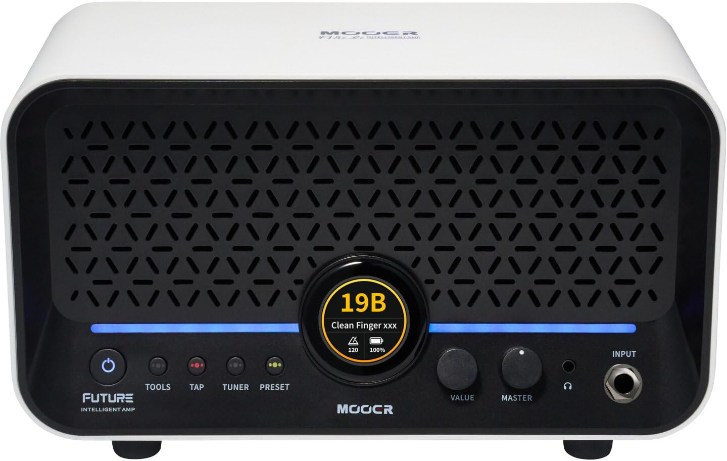 Mooer F15i Li - Multi-Effects & Modeling Guitar Combo, 15 Watt, with Battery - Snowfall White