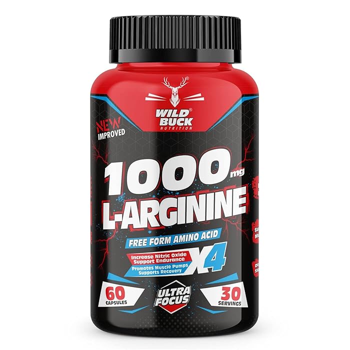 Buy WILD BUCK L Arginine 1000mg Nitric Oxide Precursor Supplement for