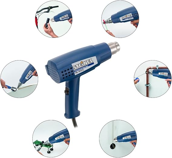 Steinel HL 1610 S - Professional 1300 W Heat Gun with Two stage switch, Reinforced ceramic mica heating element, Heating Tool with a compact, lightweight construction, 34810
