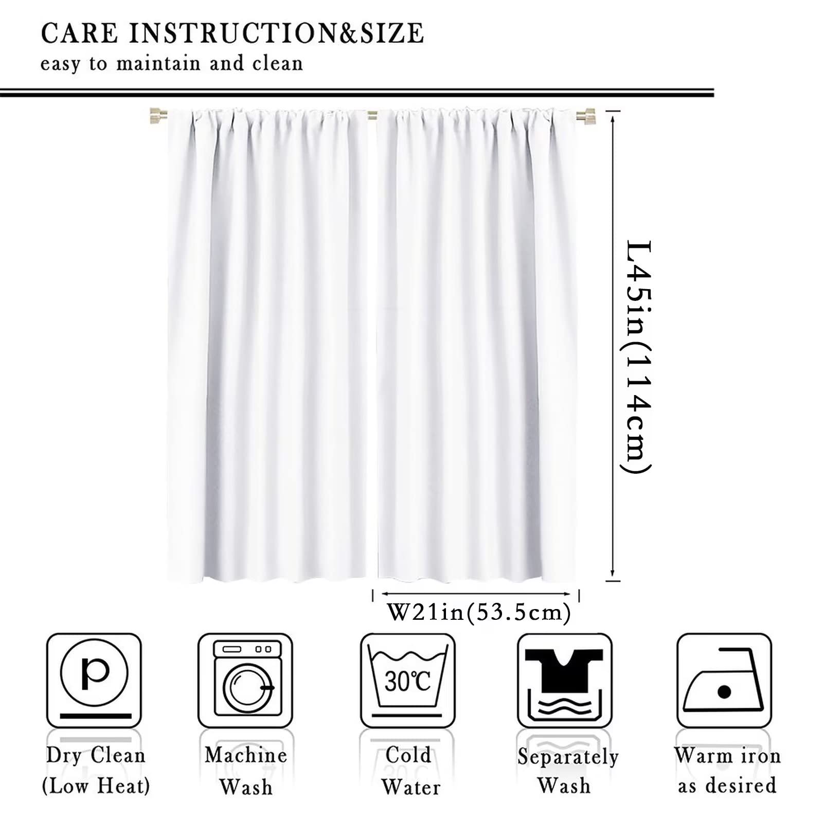 SENQIAN Abstract Music Note Curtains Piano Musical Theme Kids Boys Girls Bedroom Decor Retro Rustic Art Printed Rod Pocket Blackout Window Drapes for Living Room Kitchen Cafe Décor W21xL45in 2 Panels