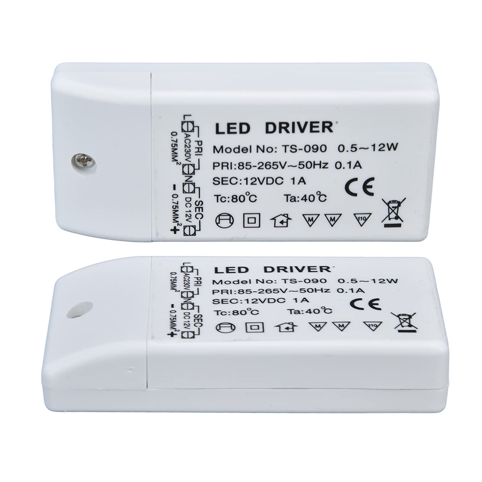 Sterownik LED 12V 12W, Transformator Zasilania ABS, Ochrona Przed Przegrzaniem, 1A DC, 85-265V AC, 90x40x20mm