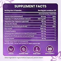 Vista 7 de Myo & D-Chiro Inositol Proporción 40:1 – 120 Cápsulas Suplemento de inositol Myo para mujeres con vitamina D, Ashwagandha, Folato y Zinc