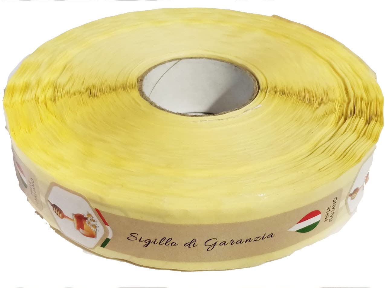 **Sigillo di Garanzia per Vaso da Miele - 10x1,5 cm - Rotolo da 1000 Etichette adesive - Chiusura di Sicurezza per vasetti e barattoli Alimentari**