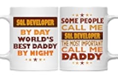 MONIZILUCKY Funny SQL DEVELOPER Coffee Mug, SQL DEVELOPER By Day World's Best Daddy By Night White Ceramic Mug Father's day Gift For SQL DEVELOPER