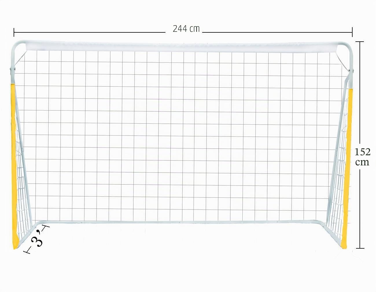 Porta da calcio portatile da 2,4 m in acciaio, per attività all'aperto, giardino, allenamento, con rete da calcio antimuffa e borsa nera per il trasporto, 240 cm