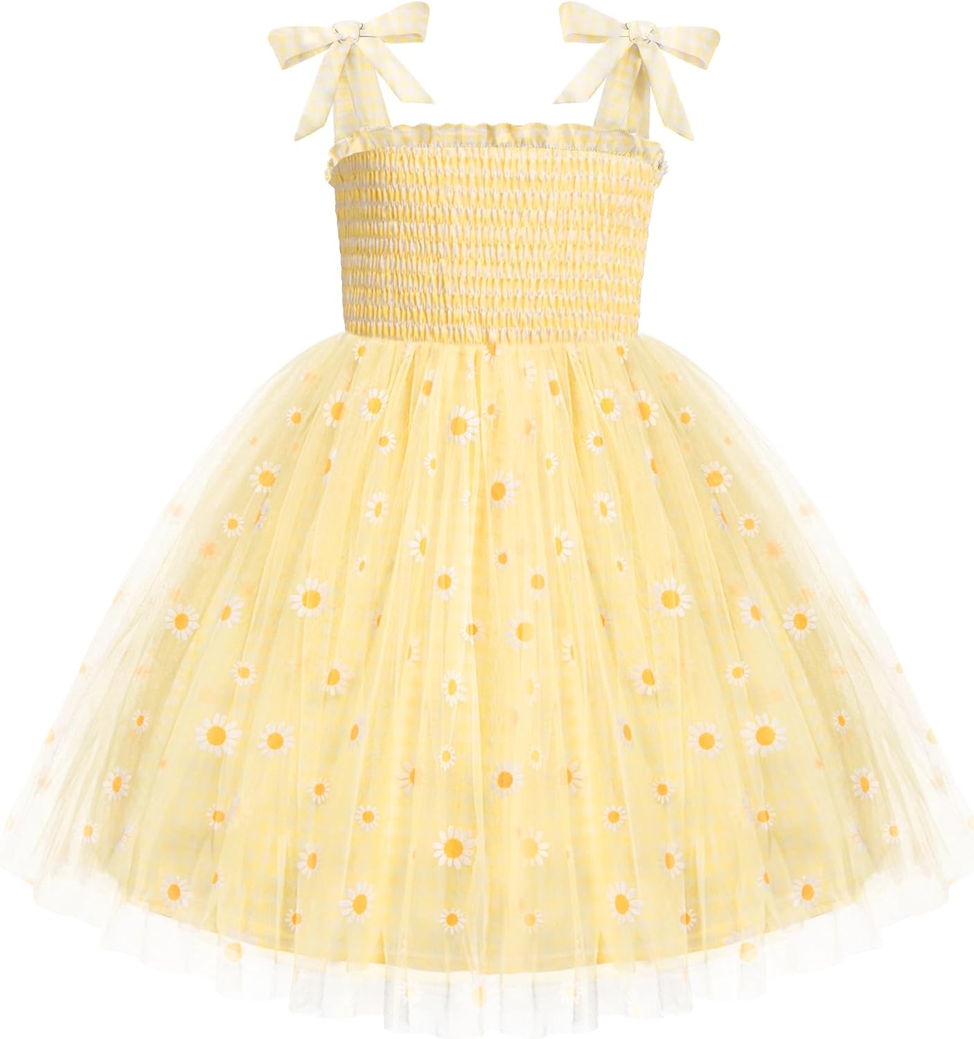 Arshiner Toddler Girl Tutu Dress Summer Bow-Tie Straps Casual Dresses Kids Princess Flowy Swing Clothes for 2-7Y