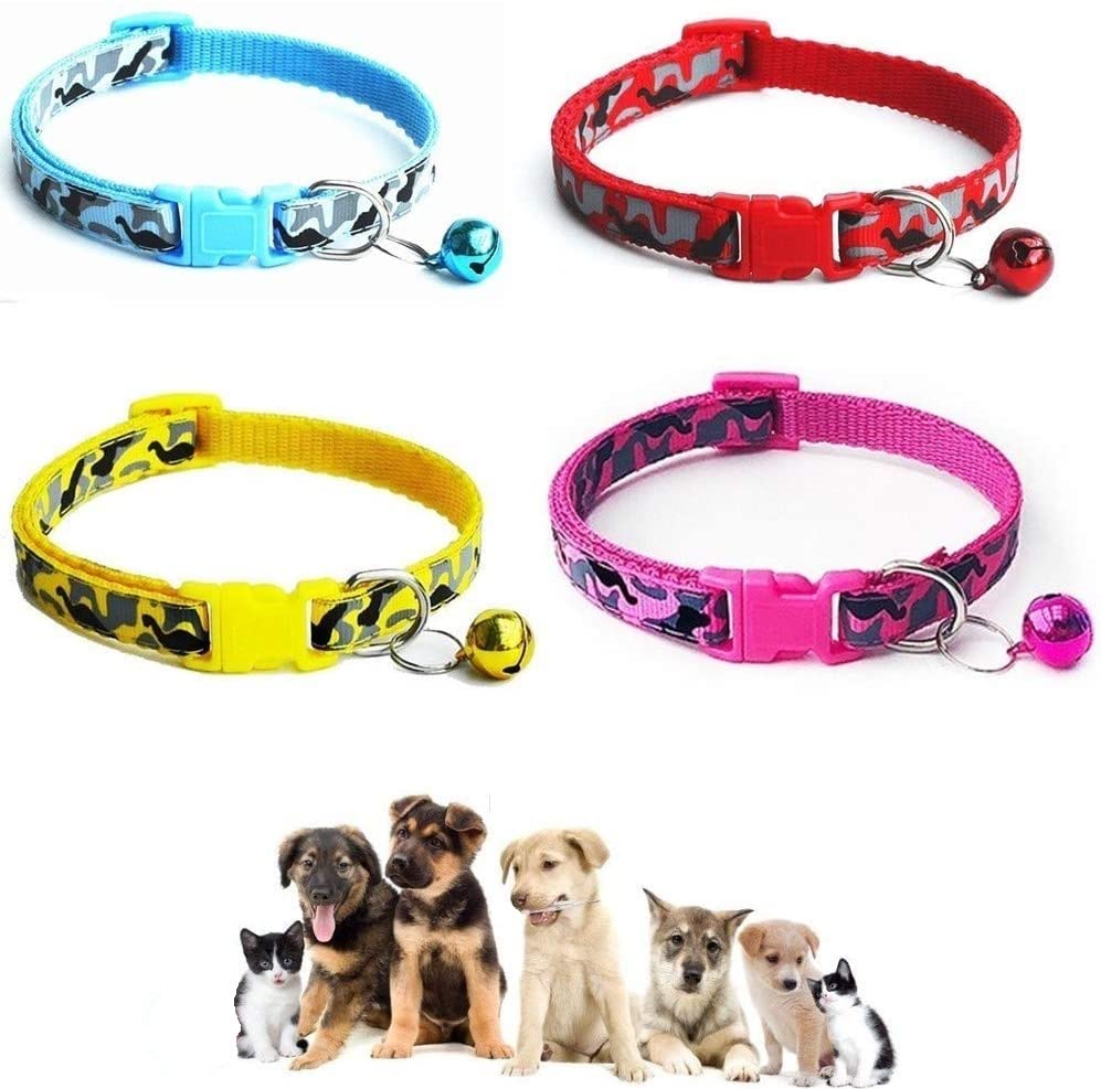 The DDS Store Puppy Cat Collars Soft Nylon Camo Kitten Pet Cat Puppy Collar Adjustable Breakaway Collars with Bell Super Safety Locking Buckle Soft Nylon Collars-(Color May Vary) (3 Pcs) (B09WNDY3TD) Amazon Price History, Amazon Price Tracker