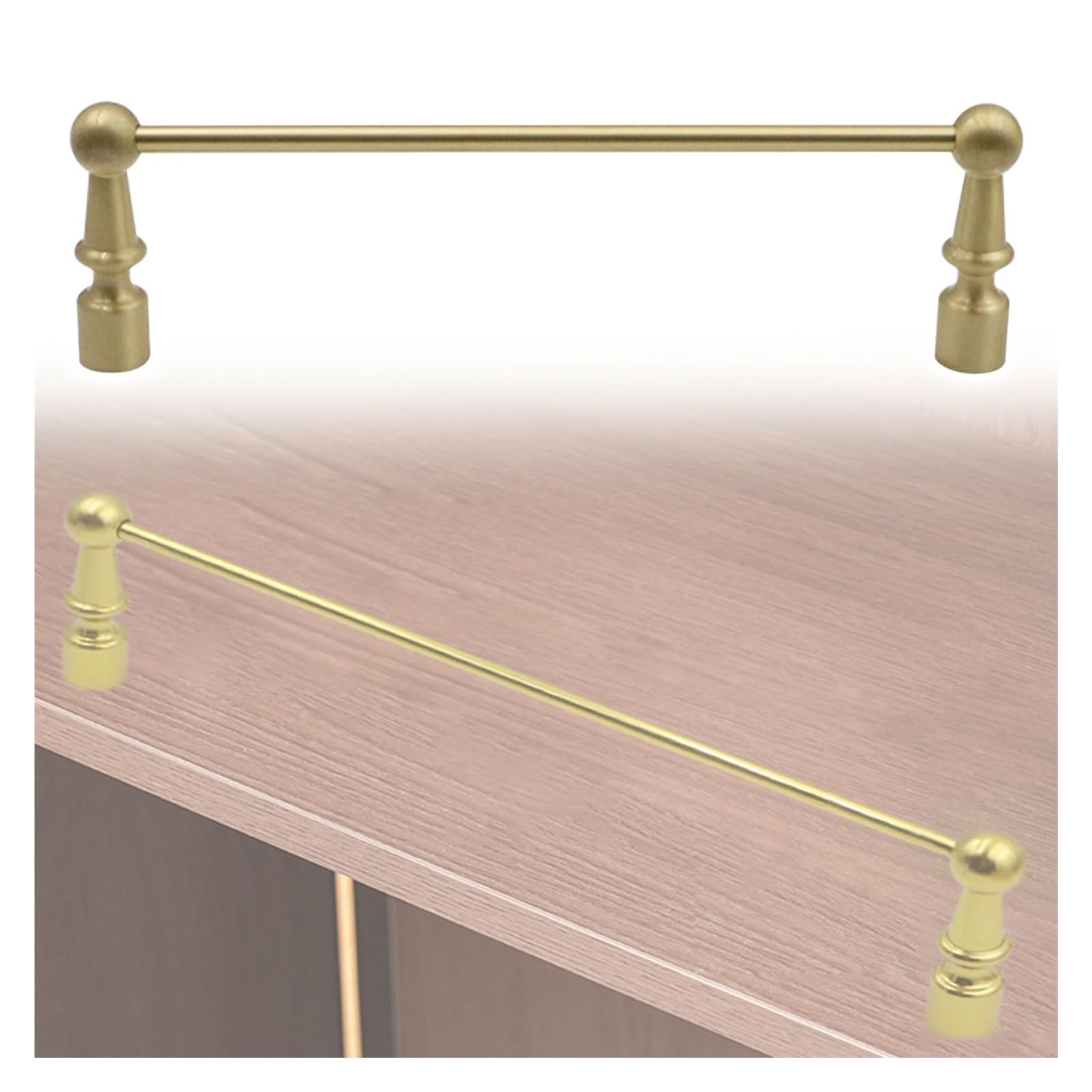 Brass Shelf Rails Decorative, Customize Length Tipping Shelf Guard Rail, Round Tube Guardrail for Wine Cabinet, Bookcases, Shoe Racks, Gallery