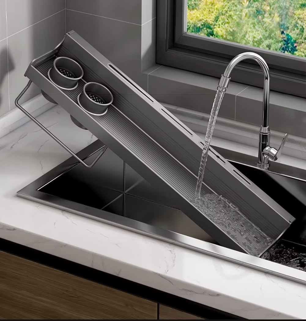 Scaffale per spezie, Mensola da cucina a parete senza foratura, Scaffale per spezie sospeso con 10 ganci e 2 portabicchieri rimovibili, Organizzatore da cucina a parete, portautensili da
