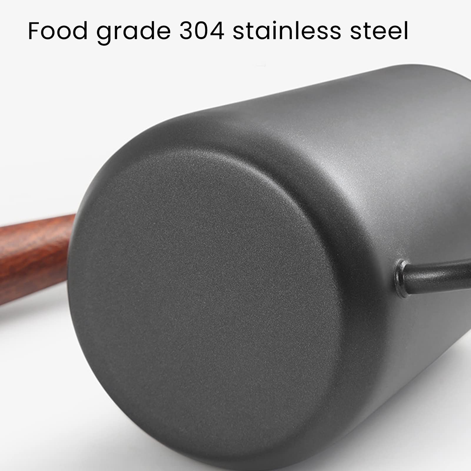 Kawiarka ze stali nierdzewnej Czajnik ze stali nierdzewnej 304 Food Grade Gooseneck Drewniany uchwyt Ergonomiczna konstrukcja Wlać Ekspres do kawy(350ML)