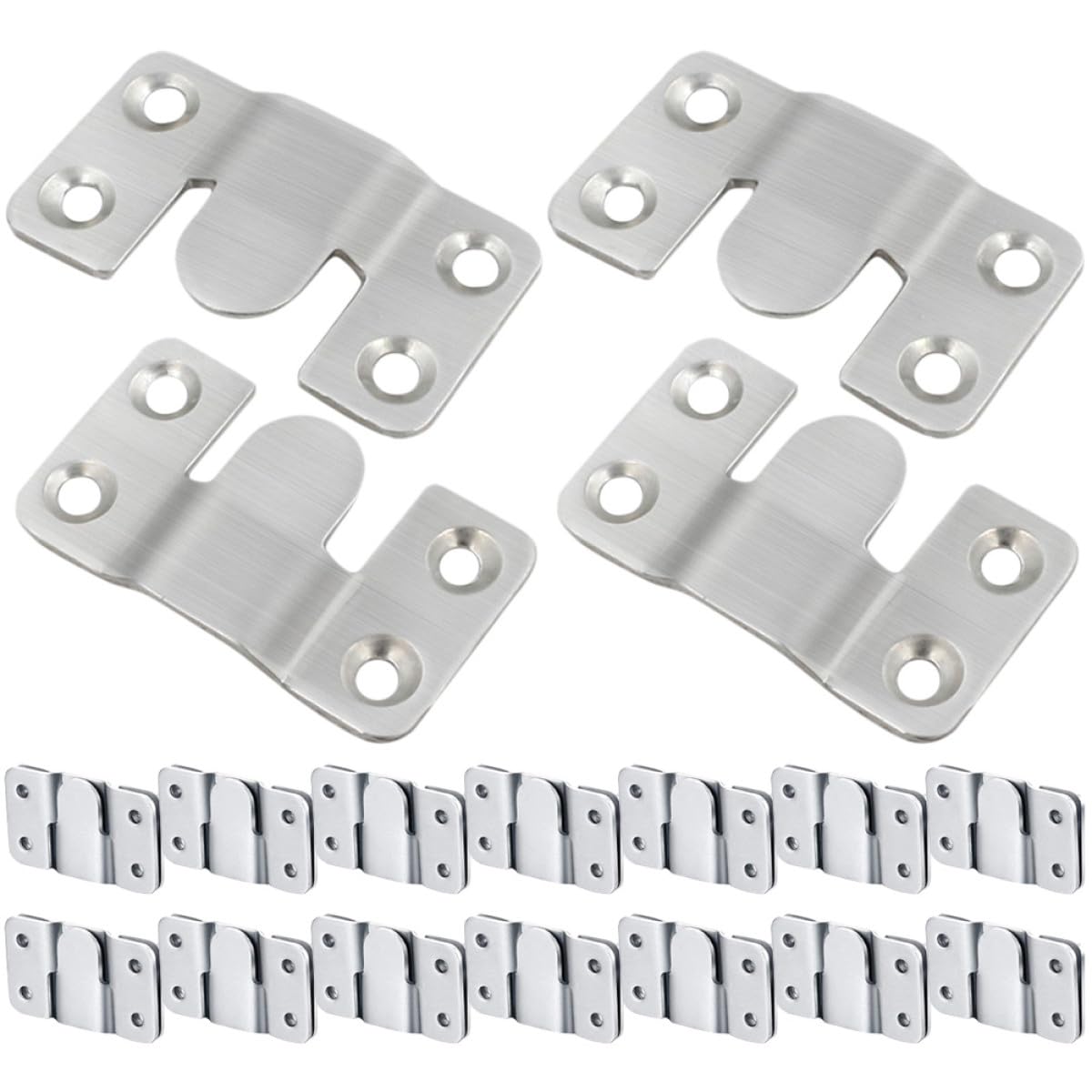 Colgador de Cuadros Sencillo de Acero Inoxidable Plata , 16 Pares