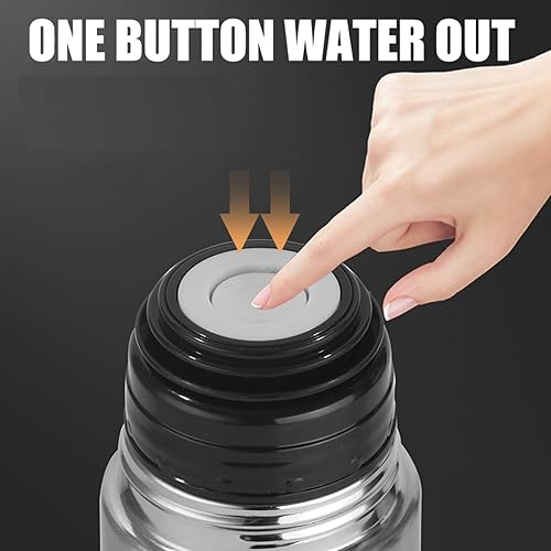 Miniatura 5 de Botella térmica aislada de acero inoxidable con taza, frasco de doble pared aislado al vacío, botella de agua para té, bebidas calientes y frías,