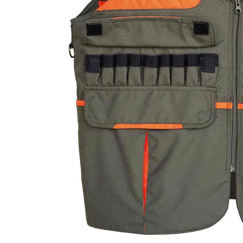 Benisport Chaleco de Caza con Doble morral Verde/Naranja