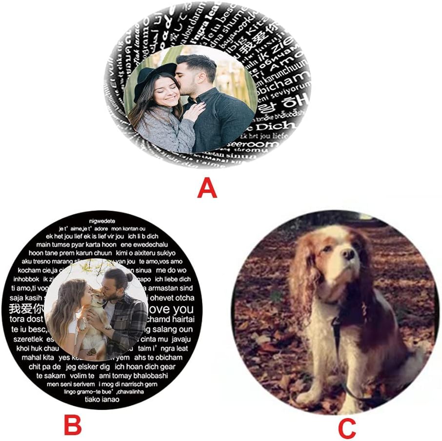 Custom Photo Projection Necklace Personalized Photo Necklace Dog Paw Print Necklace Pet Memorial Necklace Cat Gifts I Love You Necklace 100 Languages for Women