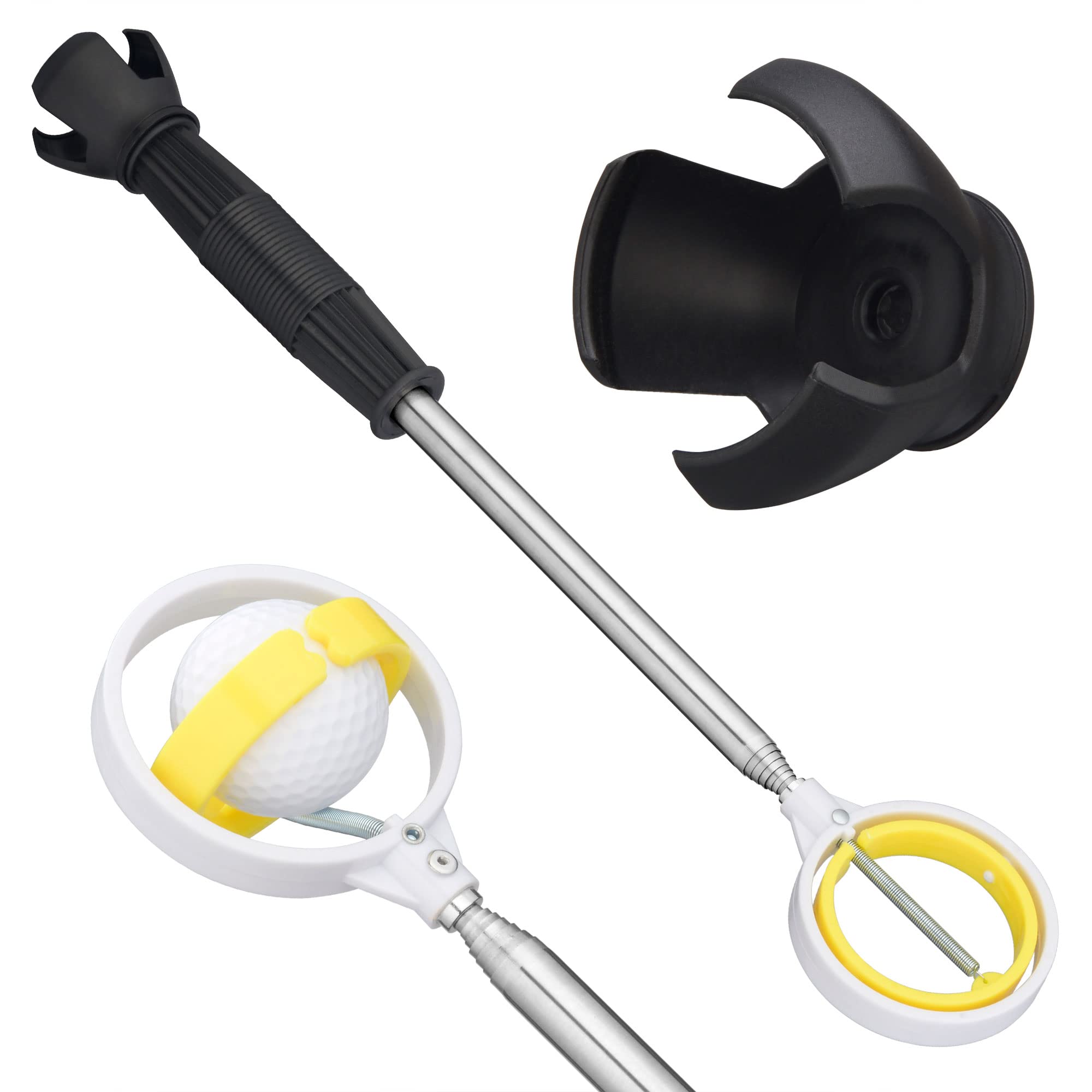 Golf Ball Retriever for Water Telescopic Extendable Stainless Steel with Spring ReleaseReady