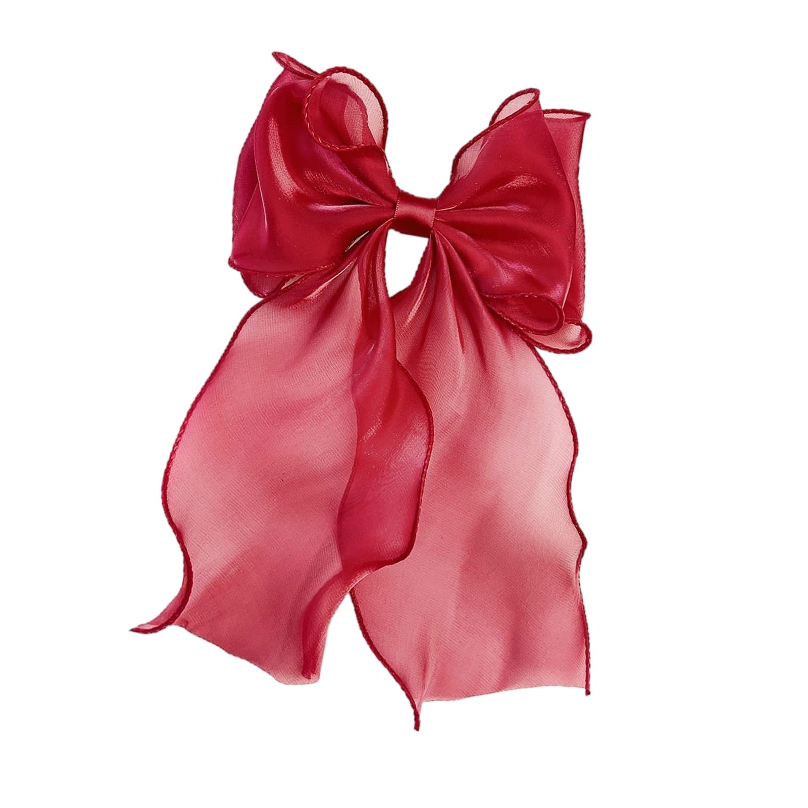 MICFENY Stylish Large Tulle Hair Bows With Long Tail French Design Bowknot Hair Clip For Women And Girl Everyday and Stage Dance