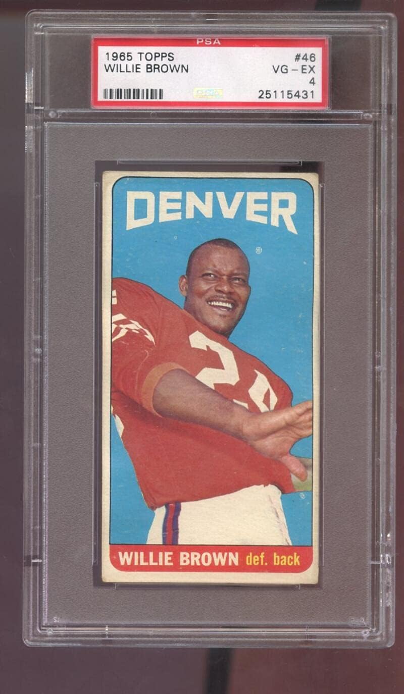 1965 Topps #46 Willie Brown ROOKIE RC PSA 4 Graded Football Card Denver Broncos