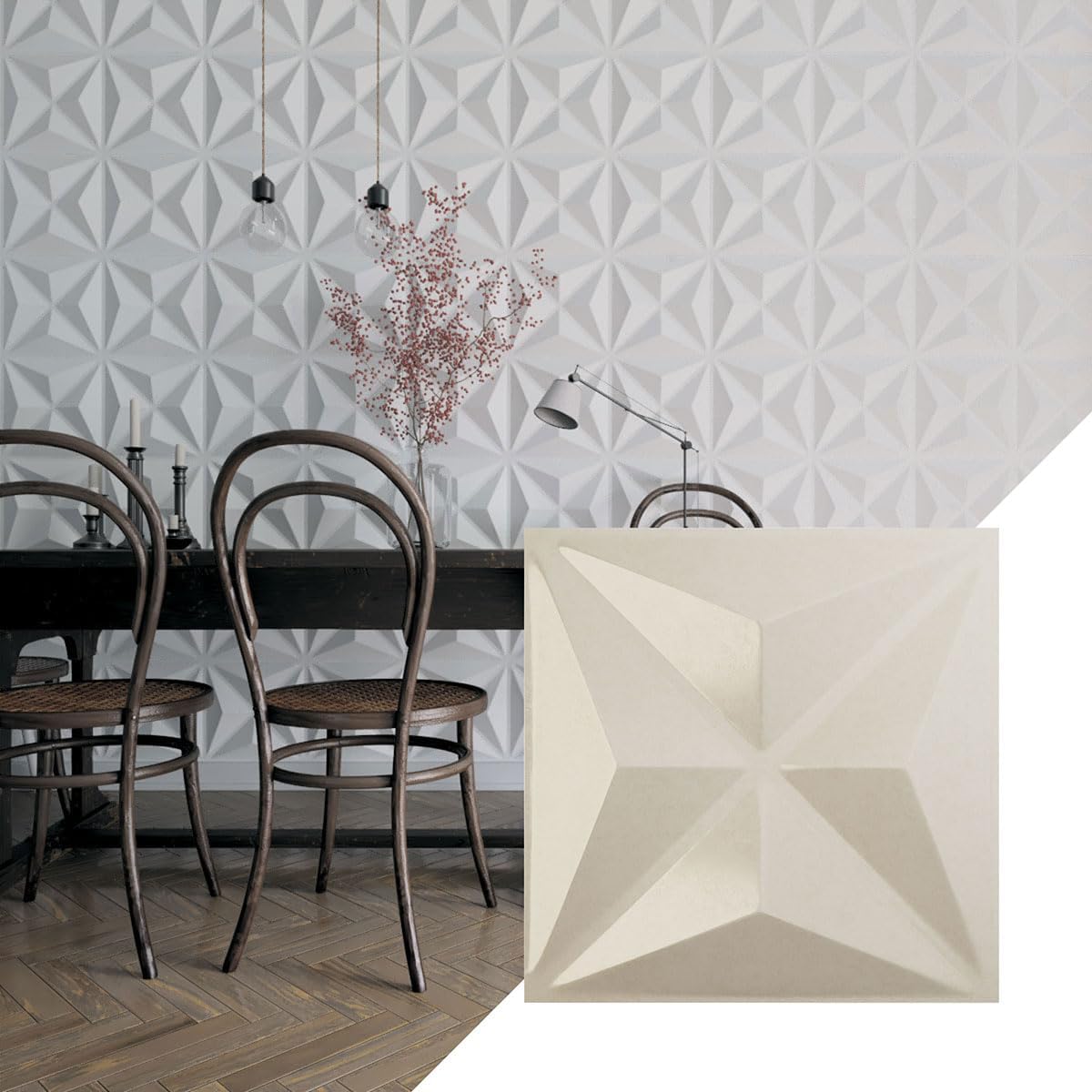 Ekena Millwork 11 7/8"W x 11 7/8"H Kent EnduraWall Decorative 3D Wall Panel, Smokey Beige (Covers 0.98 Sq. Ft.