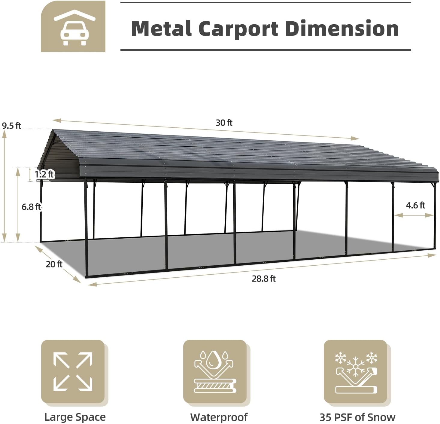 Carport dimensions diagram