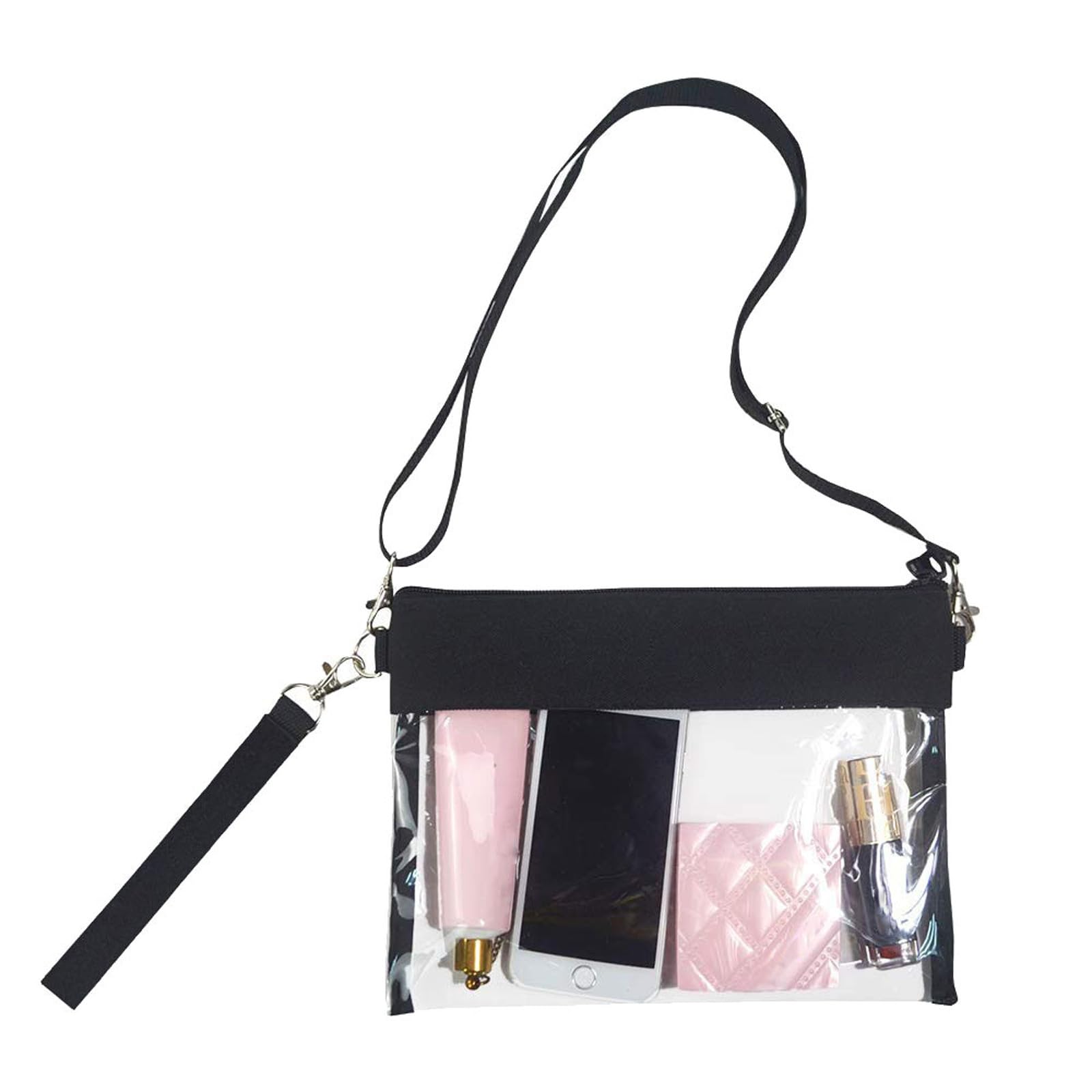 Transparente Tasche Damen Durchsichtig Umhängetasche Schultertasche Wasserdichte Crossbody Bag Kleine Taschen mit Verstellbarem Schultergurt für Konzerte Sportveranstaltungen Reisen Männer und Frauen