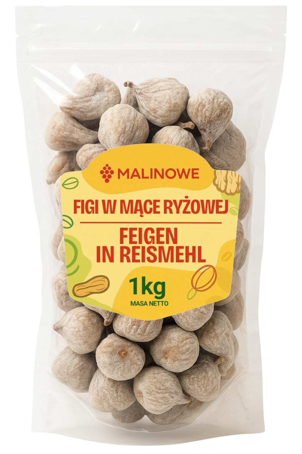 Malinowe FIGI SUSZONE W MĄCE RYŻOWEJ 1kg Figa Suszona Jakość Premium