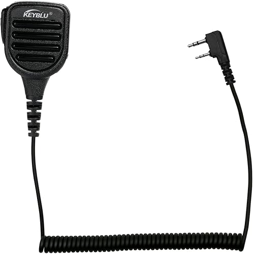 KEYBLU Micrófono de altavoz de hombro impermeable de 2 pines, micrófono de radio bidireccional con conector de audio de 0.138in compatible con