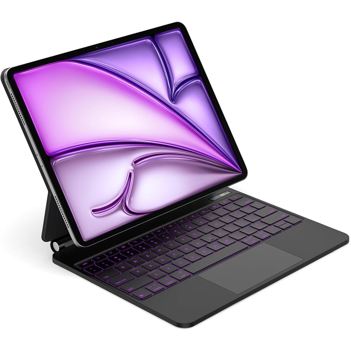 【Arabic & English】Magic Keyboard for iPad Air 11" M3/M2 & iPad Air 5th/4th & iPad Pro 11"(1st/2nd/3rd/4th), Keyboard Case with Magnetic Stand, LCD Display, Multi-Touch Trackpad, 7-Color Backlight