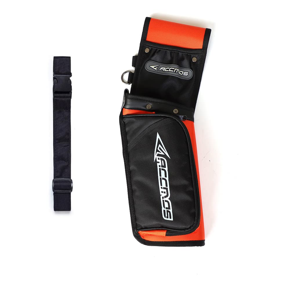 ACCMOS Archery Quiver Release Aid Bag Universal Arrow Bag Arrows Release Pouch, for Recurve Bow Compound Bow Hunting & Shooting Practice Tool Storage Bag (Orange)