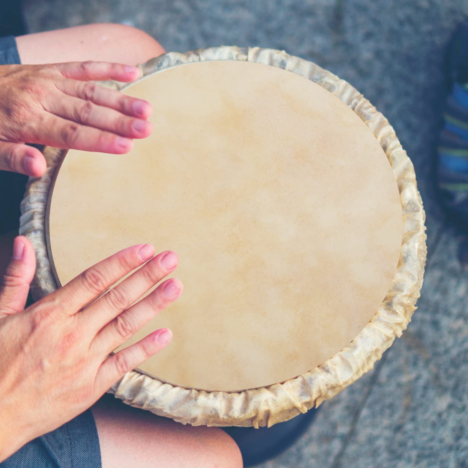 Supvox Zubehör 2 Stücke Trommel Haut Ersatz 37 Cm Afrikanische Trommel Haut Deckt Leder Kopf für Afrikanische Instrument Ar- Ar- - Oud-Instrument