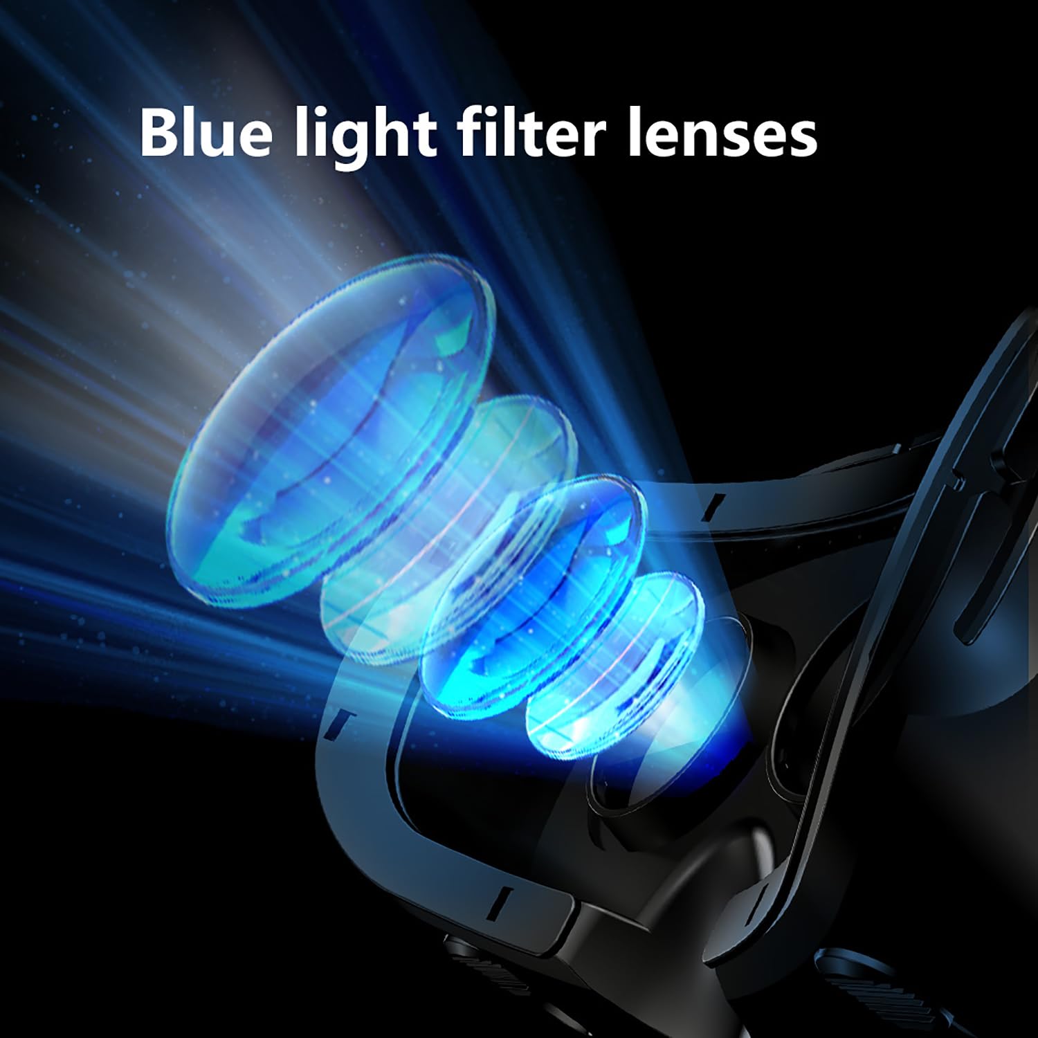 Occhiali 3D VR per smartphone con cuffie, cuffie per realtà virtuale, lenti HD anti-luce blu, IPD e messa a fuoco regolabili, compatibili con iPhone e Android (5-7"), cuffie VR per film e giochi (con)