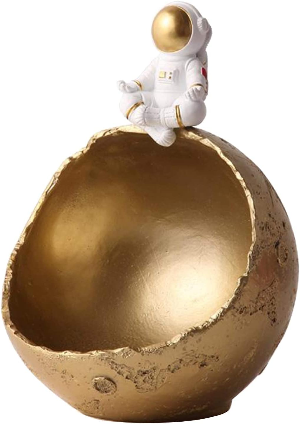 Resin Astronaut Statue Storage Box Astronaut Candy Bowl Key Storage Bowl Holder for Home Living Room Table Decor - Golden
