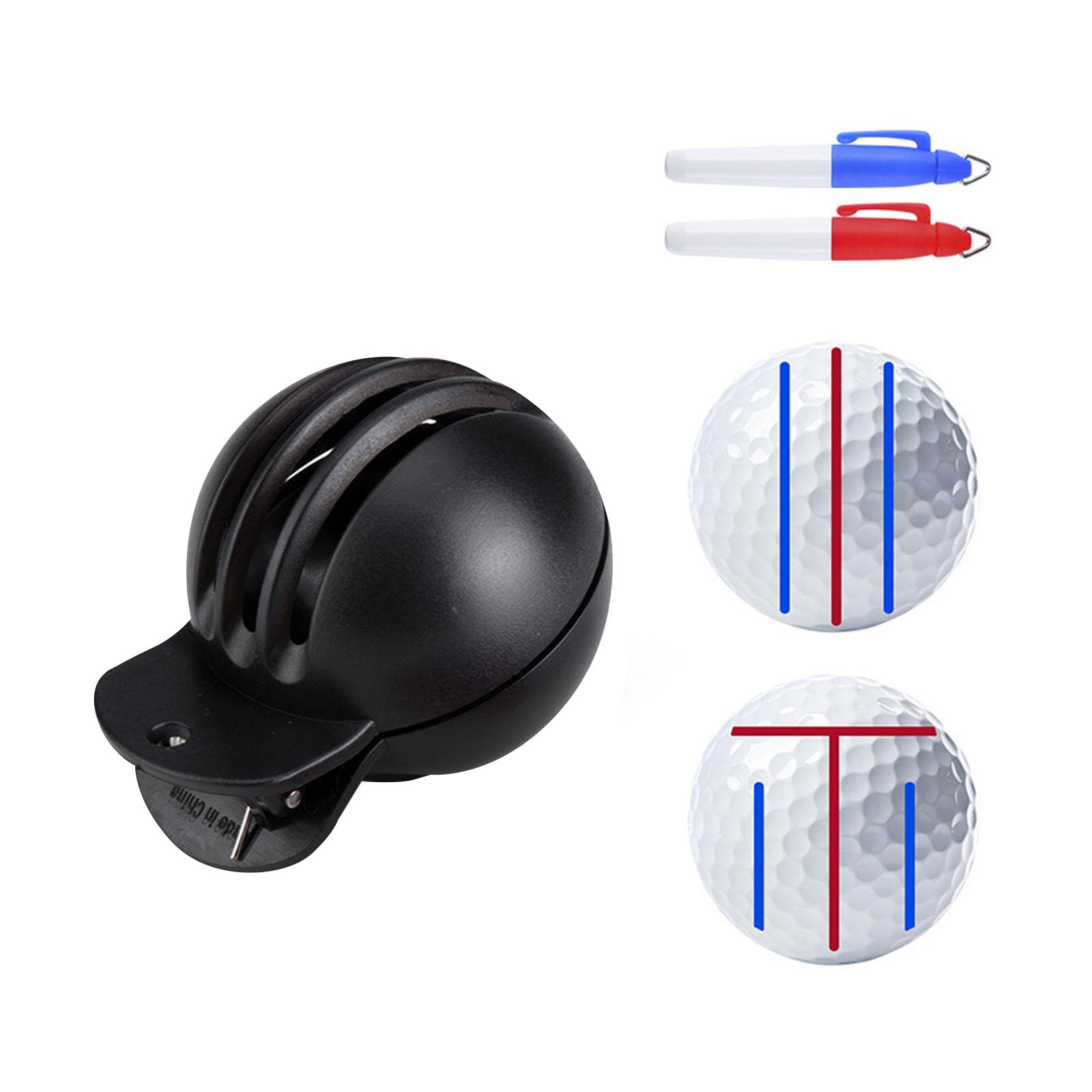 THE STYLE SUTRA® Golf Ball Marker Line Drawing Stencil Tools with Marker Set Training Double Sided |1 Liner